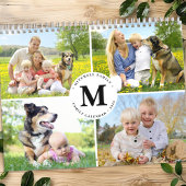 2026 Custom Foto Collage Moderne Monogram Familie Kalender