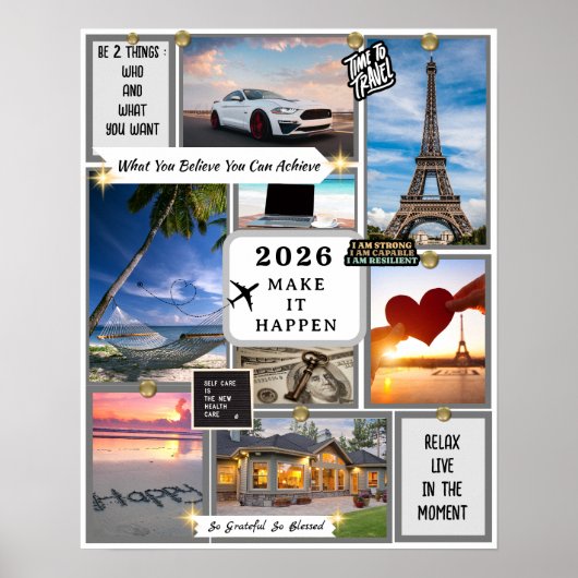 2026 Custom Law of Attraction Vision Board Goal Poster (Vorne)