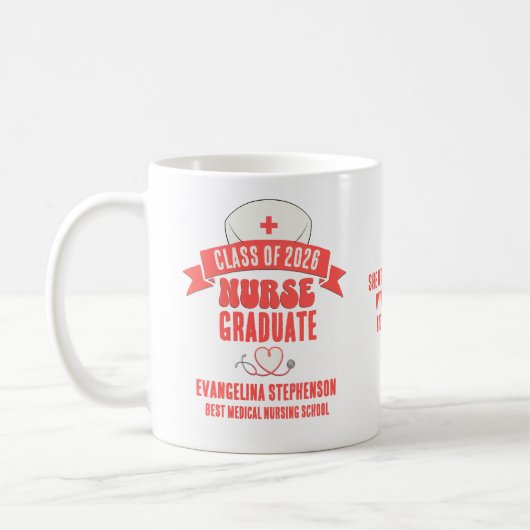 2026 Custom Nurse Graduate Gift for Nursing Grads Kaffeetasse (Links)