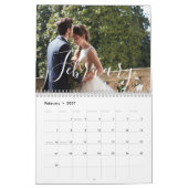 2026 Custom Wedding Photo Chic Script Calendar Kalender (Feb 2027)