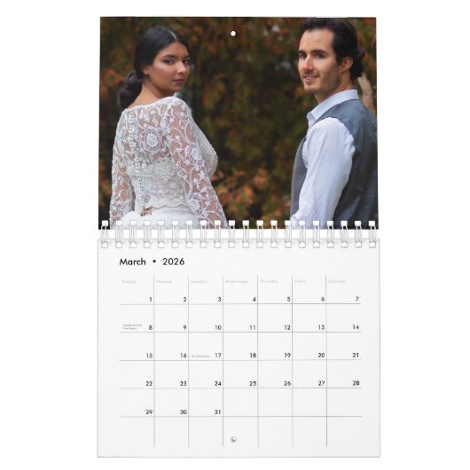 2026 Custom Wedding Photo Chic Script Calendar Kalender (Mär 2026)