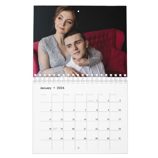 2026 Custom Wedding Photo Chic Script Calendar Kalender (Jan 2026)