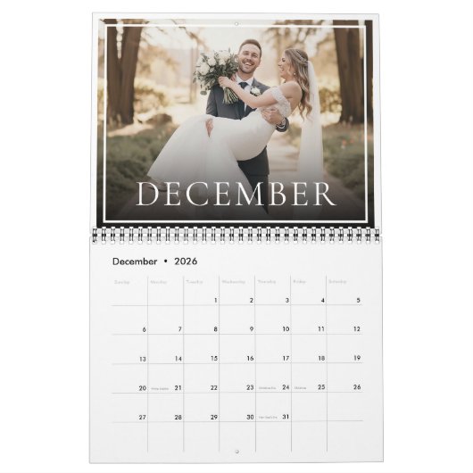 2026 Custom Wedding Photo Newlywed Chic Kalender (Dez 2026)