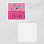 2026 Cute Cartoon Yoga Poses Calendar, Health  Quadratische Visitenkarte (Vorne/Hinten)