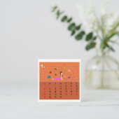2026 Cute Cartoon Yoga Poses Calendar, Health  Quadratische Visitenkarte (Stehend Vorderseite)