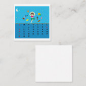 2026 Cute Cartoon Yoga Poses Calendar, Health Quadratische Visitenkarte (Vorne/Hinten)