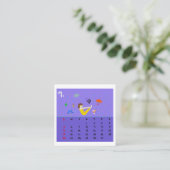 2026 Cute Cartoon Yoga Poses Calendar, Health  Quadratische Visitenkarte (Stehend Vorderseite)