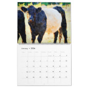 2026 Cute Galloway Cow Cattle Watercolour Painting Kalender (Jan 2026)
