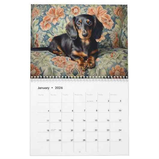 2026 Dackeln Kalender (Jan 2026)