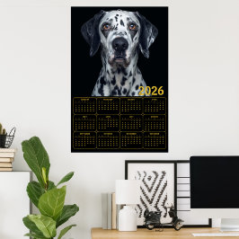 2026 Dalmatian Dog Calendar Poster