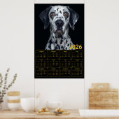 2026 Dalmatian-Hundekalender Poster (Küche)