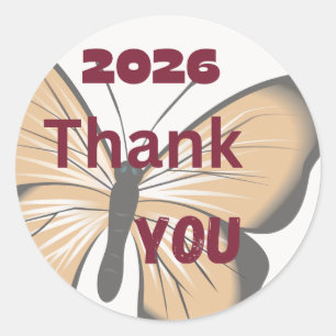 2026 Danke Schmetterling Aufkleber