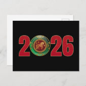 2026 Das chinesische Neujahr des Pferdes Postkarte (Vorne/Hinten)