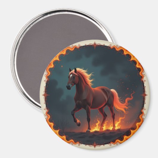 „2026 – Das Jahr des Feuerpferds“8 Magnet (Vorderseite/Rückseite)