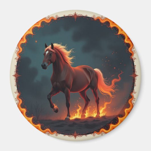 „2026 – Das Jahr des Feuerpferds“8 Magnet (Vorne)