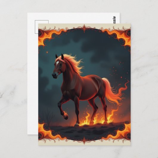 „2026 – Das Jahr des Feuerpferds“8 Postkarte (Vorne/Hinten)