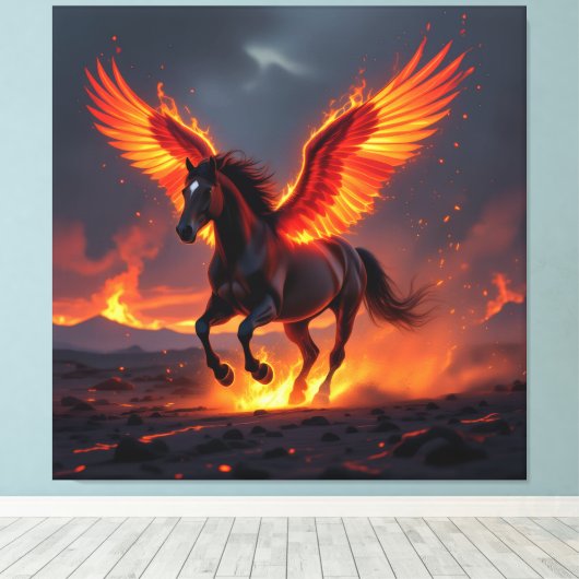 „2026 – Das Jahr des Feuerpferds“ Leinwanddruck (Insitu (Holzboden))