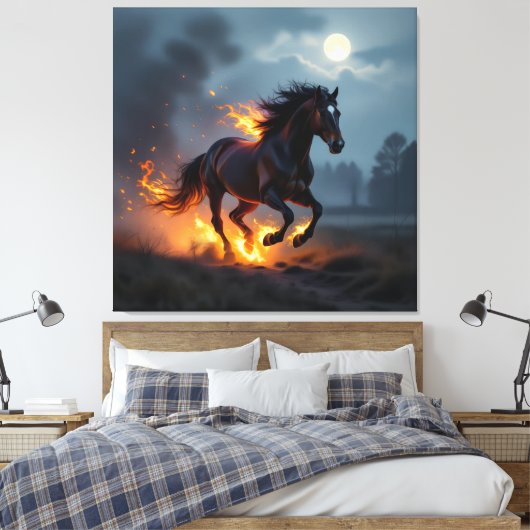 „2026 – Das Jahr des Feuerpferds“ Leinwanddruck (Insitu (Schlafzimmer))