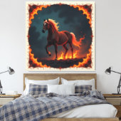 „2026 – Das Jahr des Feuerpferds“ Leinwanddruck (Insitu (Schlafzimmer))