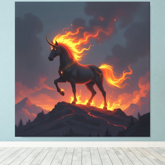 „2026 – Das Jahr des Feuerpferds“ Leinwanddruck (Insitu (Holzboden))