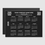 2026 Das QR Black Calendar Magnet für Ihr Logo (Vorne/Hinten)