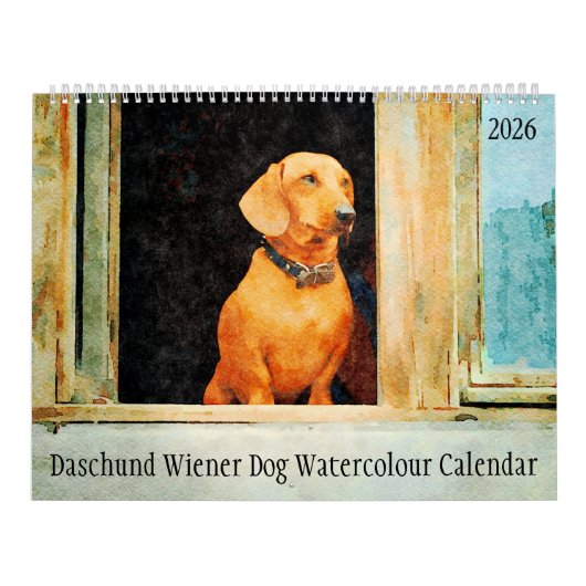 2026 Daschund Wiener Dog Kalender (Titelbild)