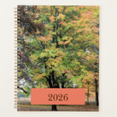 "2026" Date Autumn Maple Tree Painting Planer (Vorderseite)