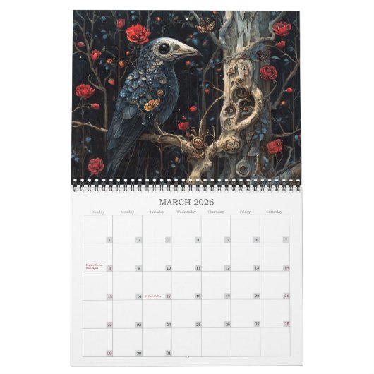 2026 Der wunderschöne dunkle, irdische Kunstkalend Kalender (Mär 2026)