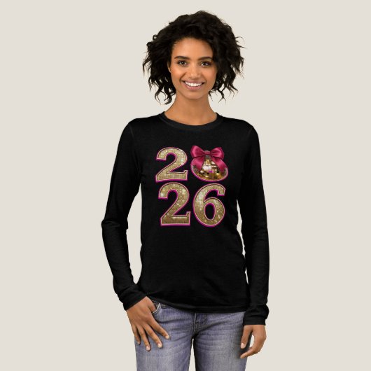 2026 Disco Ball New Year Graphic Tri-Blend Shirt (Volle Vorderseite)