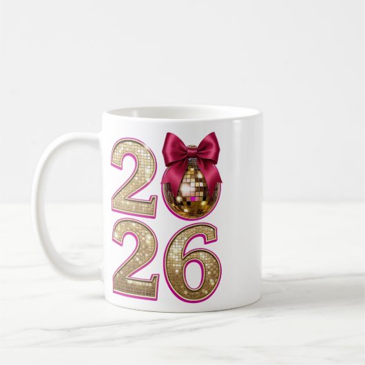 2026 Disco Ball New Year Mug Kaffeetasse (Links)