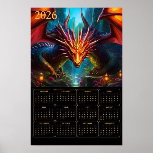 2026 Dragon Calendar Poster (Vorne)
