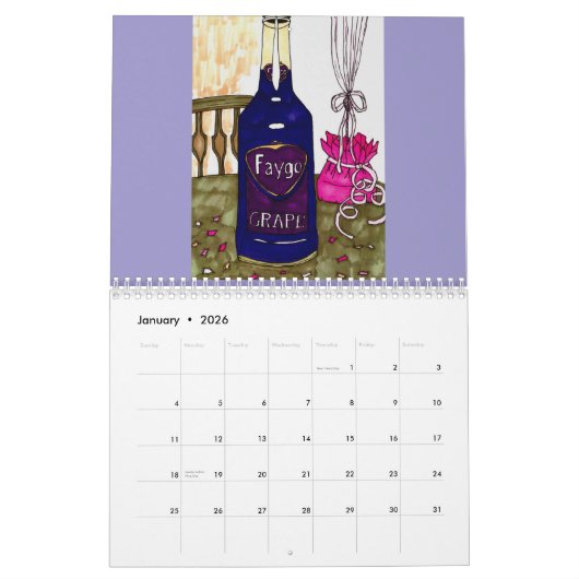 2026 Drawing Artwork Calendar by Rebecca Harris Kalender (Jan 2026)