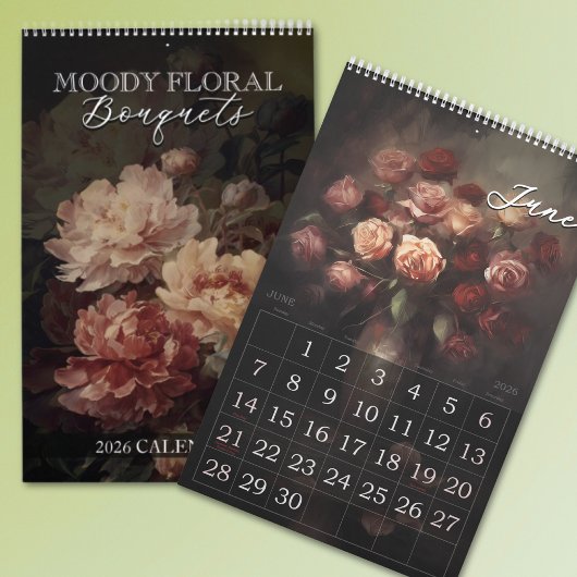 2026 düstere Blumensträuße Kalender