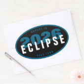 2026 Eclipse-Beobachtungsort Benutzerdefiniert In  Ovaler Aufkleber (Umschlag)
