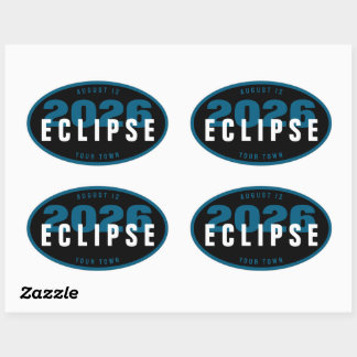 2026 Eclipse-Beobachtungsort Benutzerdefiniert In Ovaler Aufkleber