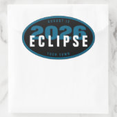 2026 Eclipse-Beobachtungsort Benutzerdefiniert In  Ovaler Aufkleber (Tasche)
