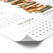 2026 Ein-Seiten-Kalender Vintage-Bücher und Rosen Poster (Ecke)