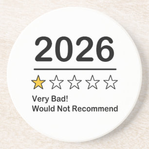 2026 eine Sternebewertung sehr schlechtes Jahr Getränkeuntersetzer