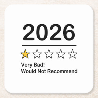 2026 eine Sternebewertung sehr schlechtes Jahr Rechteckiger Pappuntersetzer