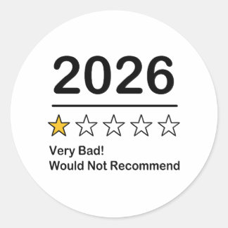 2026 eine Sternebewertung sehr schlechtes Jahr Runder Aufkleber