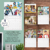 2026 Einfache FotoCollage 4 pro Monat Kalender