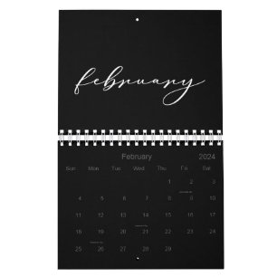 2026 Einfache Schwarze Benutzerdefiniert Minimalis Kalender