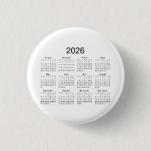 2026 Einfacher Minimalistischer Kalender Button