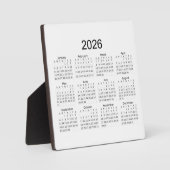 2026 Einfacher Minimalistischer Kalender Fotoplatte (Vorderseite)
