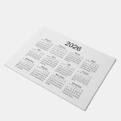 2026 Einfacher Minimalistischer Kalender Fußmatte (Schrägansicht)