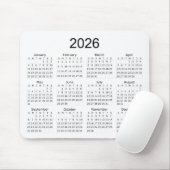 2026 Einfacher Minimalistischer Kalender Mousepad (Mit Mouse)