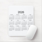 2026 Einfacher Minimalistischer Kalender Mousepad (Mit Mouse)