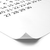 2026 Einfacher Minimalistischer Kalender Poster (Ecke)
