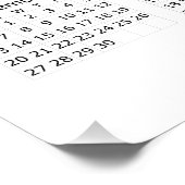 2026 Einfacher Minimalistischer Kalender Poster (Ecke)