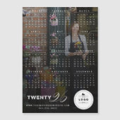 2026 Einfaches Typografie-Kalender Magnetkarte (Vorderseite)